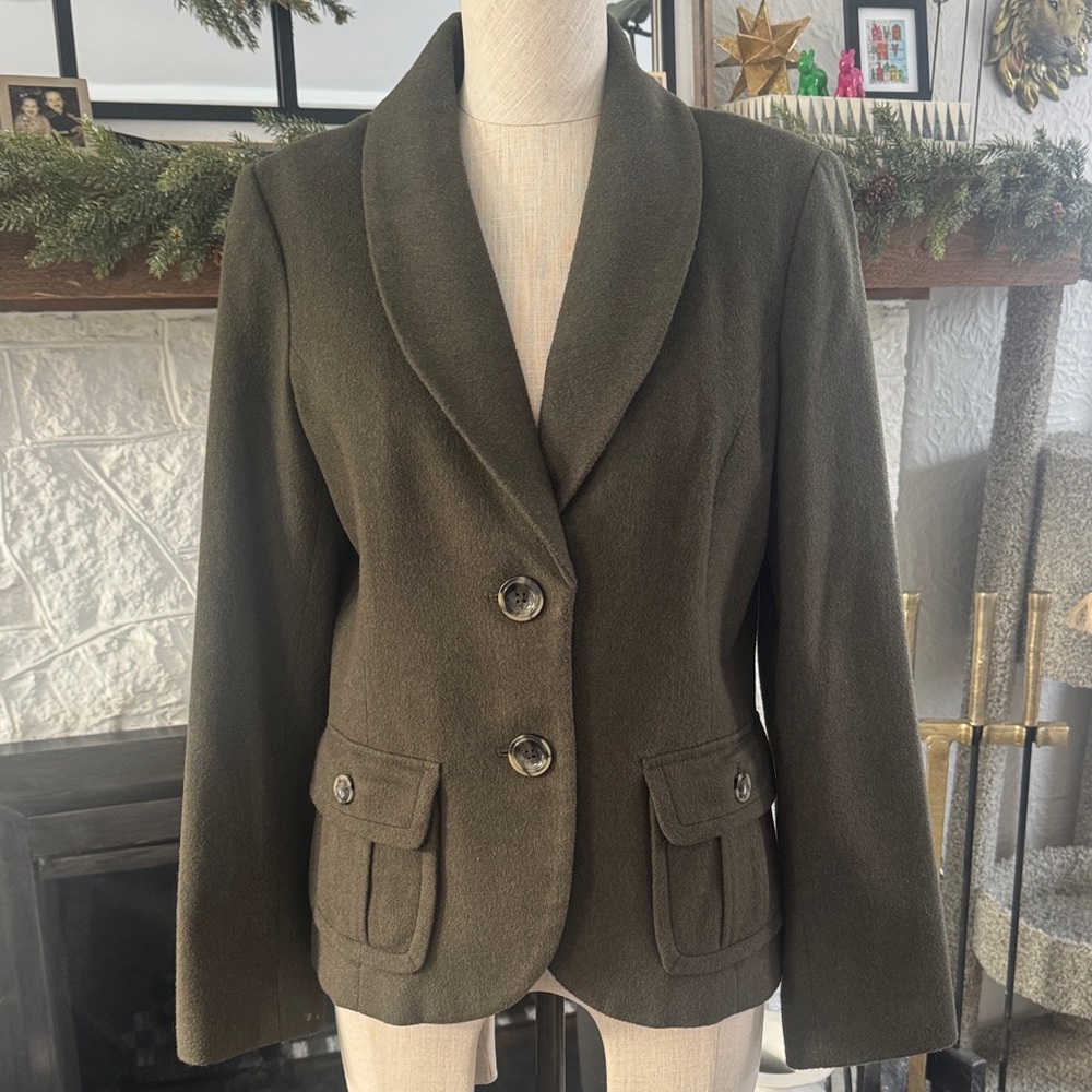 Eddie Bauer Dark Green Wool Women's Blazer